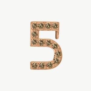 Rose Gold, Brown Diamond Number Bead - Image 18