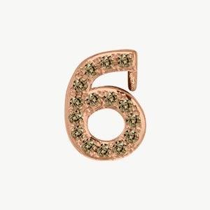 Rose Gold, Brown Diamond Number Bead - Image 19