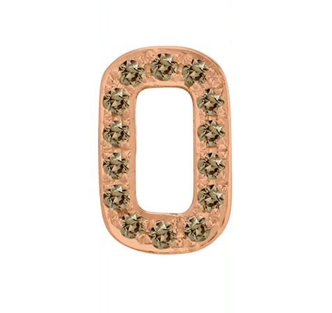 Rose Gold, Brown Diamond Number Bead - Image 3