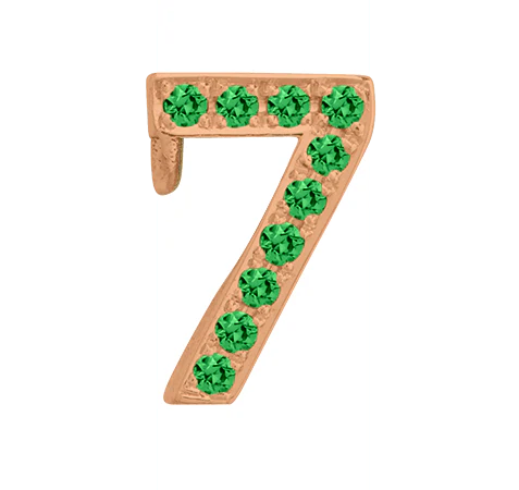 Rose Gold, Green Garnet Number Bead - Image 10