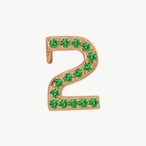 Rose Gold, Green Garnet Number Bead - Image 15