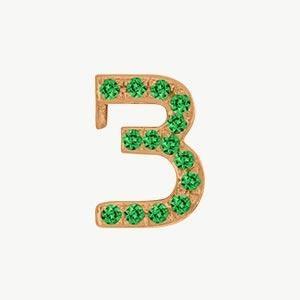 Rose Gold, Green Garnet Number Bead - Image 16