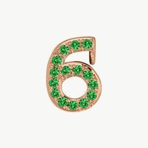 Rose Gold, Green Garnet Number Bead - Image 19