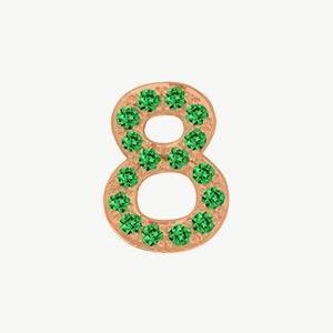 Rose Gold, Green Garnet Number Bead - Image 21