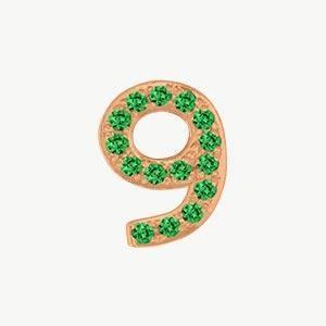 Rose Gold, Green Garnet Number Bead - Image 22