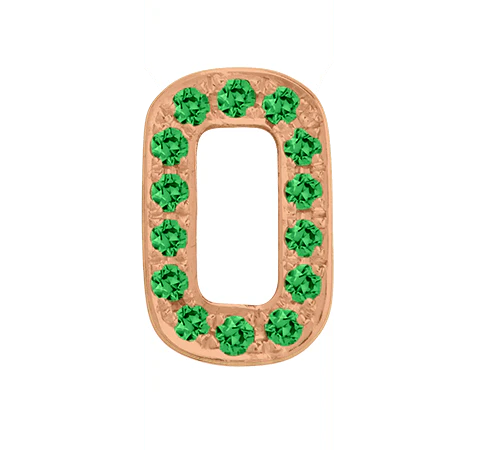 Rose Gold, Green Garnet Number Bead - Image 3
