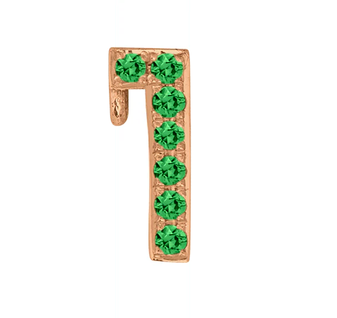 Rose Gold, Green Garnet Number Bead - Image 4