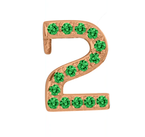 Rose Gold, Green Garnet Number Bead - Image 5