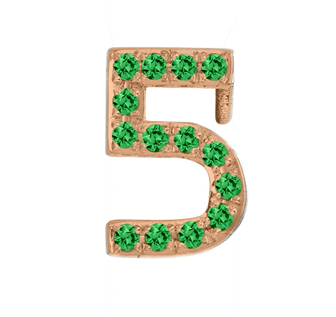 Rose Gold, Green Garnet Number Bead - Image 8