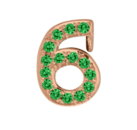 Rose Gold, Green Garnet Number Bead - Image 9