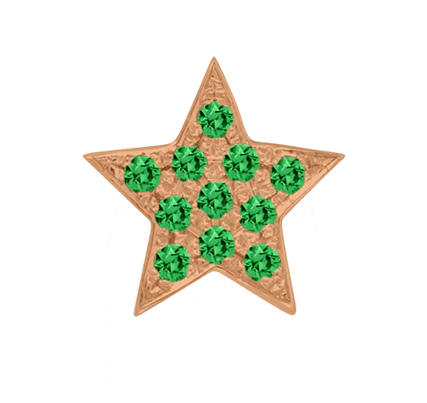 Rose Gold, Green Garnet Charm Bead - Image 4