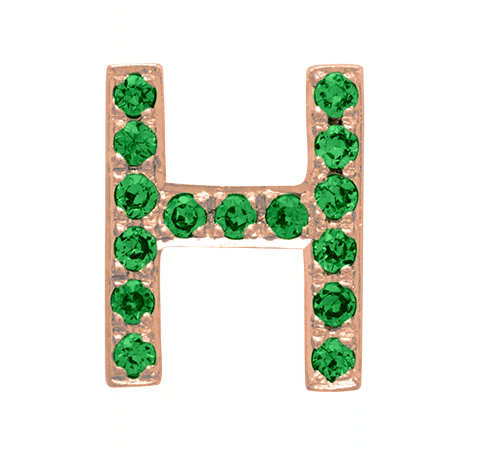 Rose Gold, Green Garnet Letter Bead - Image 10