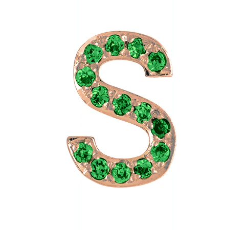 Rose Gold, Green Garnet Letter Bead - Image 21