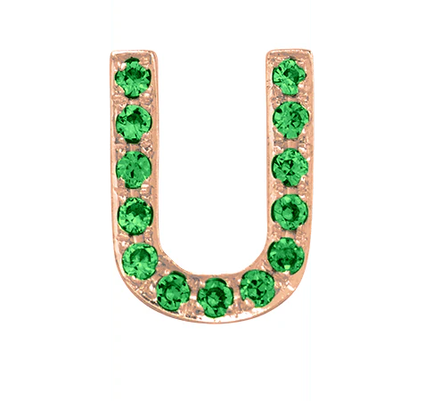 Rose Gold, Green Garnet Letter Bead - Image 23