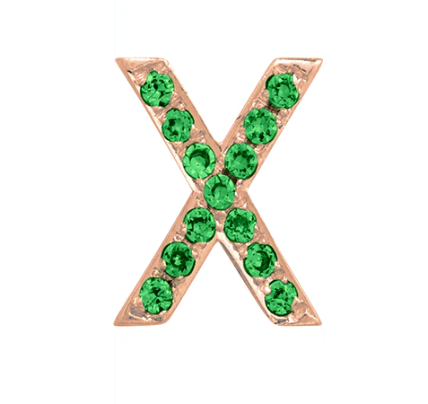 Rose Gold, Green Garnet Letter Bead - Image 26