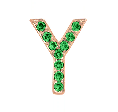 Rose Gold, Green Garnet Letter Bead - Image 27
