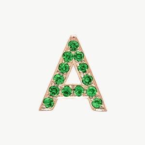 Rose Gold, Green Garnet Letter Bead - Image 29