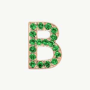 Rose Gold, Green Garnet Letter Bead - Image 30