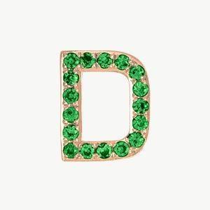 Rose Gold, Green Garnet Letter Bead - Image 32