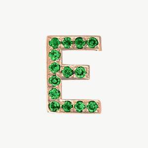 Rose Gold, Green Garnet Letter Bead - Image 33