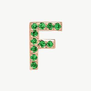 Rose Gold, Green Garnet Letter Bead - Image 34