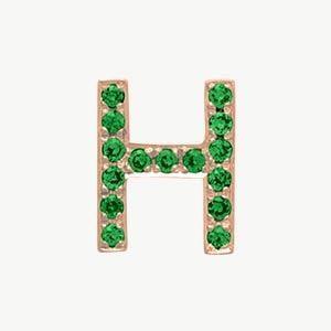 Rose Gold, Green Garnet Letter Bead - Image 36