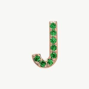 Rose Gold, Green Garnet Letter Bead - Image 38