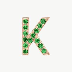Rose Gold, Green Garnet Letter Bead - Image 39