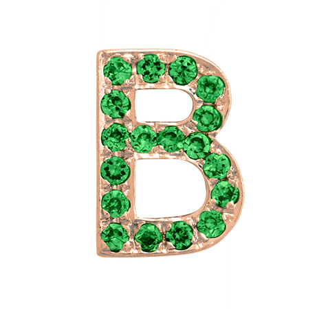 Rose Gold, Green Garnet Letter Bead - Image 4