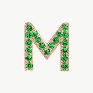 Rose Gold, Green Garnet Letter Bead - Image 41