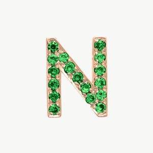 Rose Gold, Green Garnet Letter Bead - Image 42
