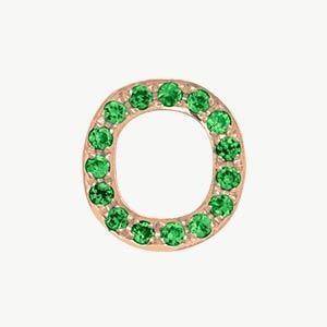Rose Gold, Green Garnet Letter Bead - Image 43
