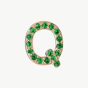 Rose Gold, Green Garnet Letter Bead - Image 45