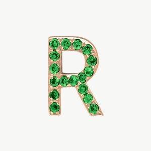 Rose Gold, Green Garnet Letter Bead - Image 46