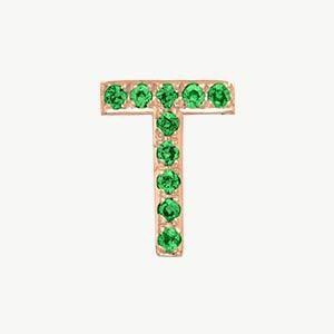 Rose Gold, Green Garnet Letter Bead - Image 48