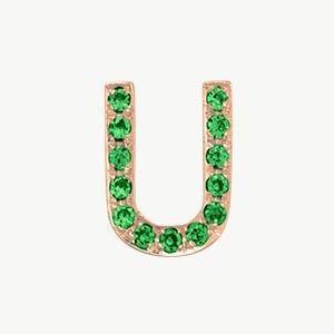 Rose Gold, Green Garnet Letter Bead - Image 49