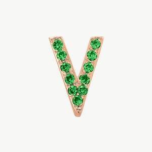 Rose Gold, Green Garnet Letter Bead - Image 50