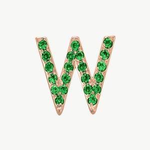 Rose Gold, Green Garnet Letter Bead - Image 51
