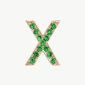 Rose Gold, Green Garnet Letter Bead - Image 52