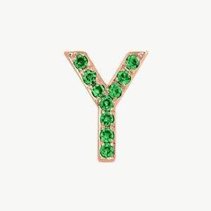 Rose Gold, Green Garnet Letter Bead - Image 53