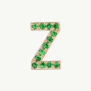 Rose Gold, Green Garnet Letter Bead - Image 54