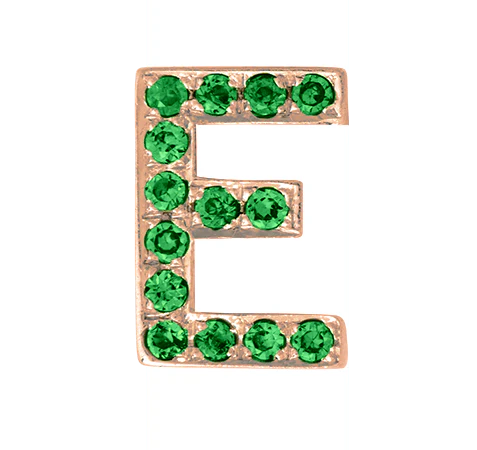 Rose Gold, Green Garnet Letter Bead - Image 7