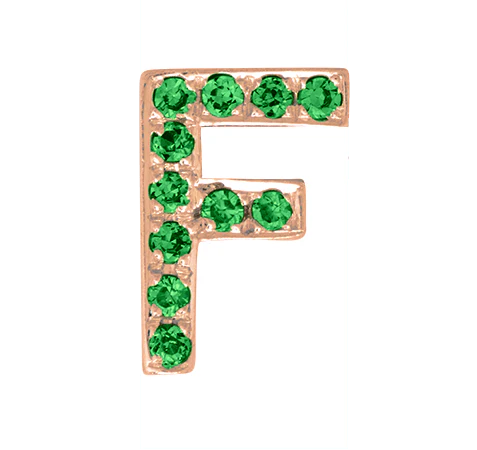 Rose Gold, Green Garnet Letter Bead - Image 8