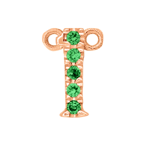 Green Garnet + 14k Rose Gold Number Charm - Image 2