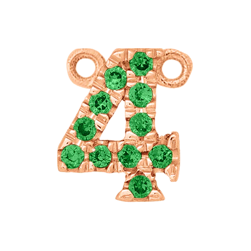 Green Garnet + 14k Rose Gold Number Charm - Image 5