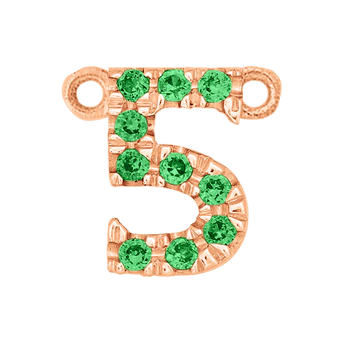 Green Garnet + 14k Rose Gold Number Charm - Image 6