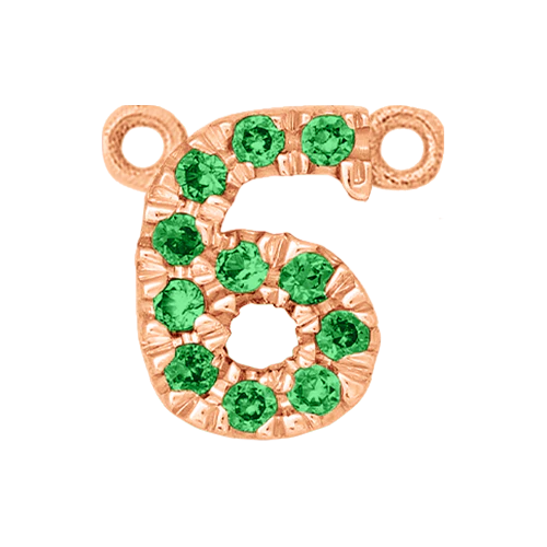 Green Garnet + 14k Rose Gold Number Charm - Image 7