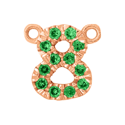 Green Garnet + 14k Rose Gold Number Charm - Image 9