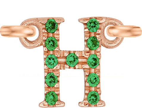 Rose Gold, Green Garnet Letter - Image 10