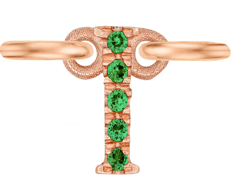 Rose Gold, Green Garnet Letter - Image 11